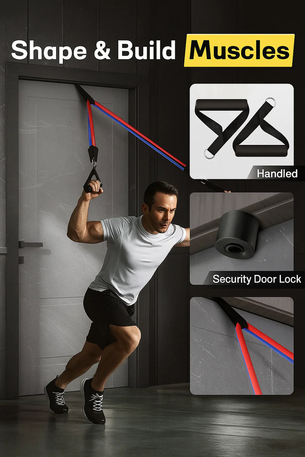 11 Pieces Gym Power Resistance Bands Set for Workout