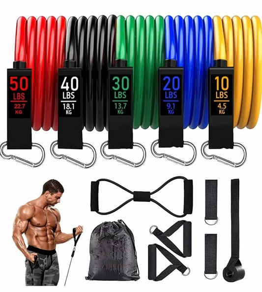 11 Pieces Gym Power Resistance Bands Set for Workout
